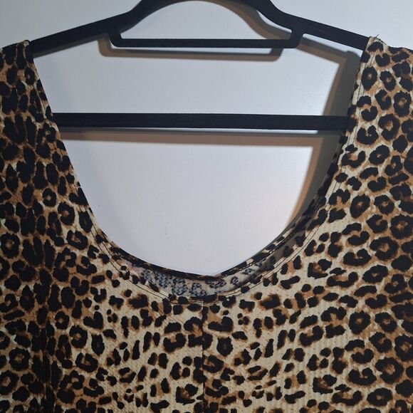 Brat Star Leopard Print Polyester Short Sleeve Dress XL - Picture 5 of 8